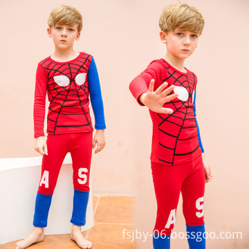 Cartoon printed spiderman pajamas soft toddler boys clothing pants sets kids pajamas